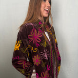 Suzani Velvet Jacket Short - Leopard