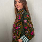 Suzani Velvet Jacket Short - Flowers