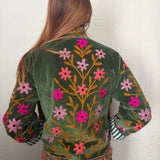 Suzani Velvet Jacket Short - Flowers