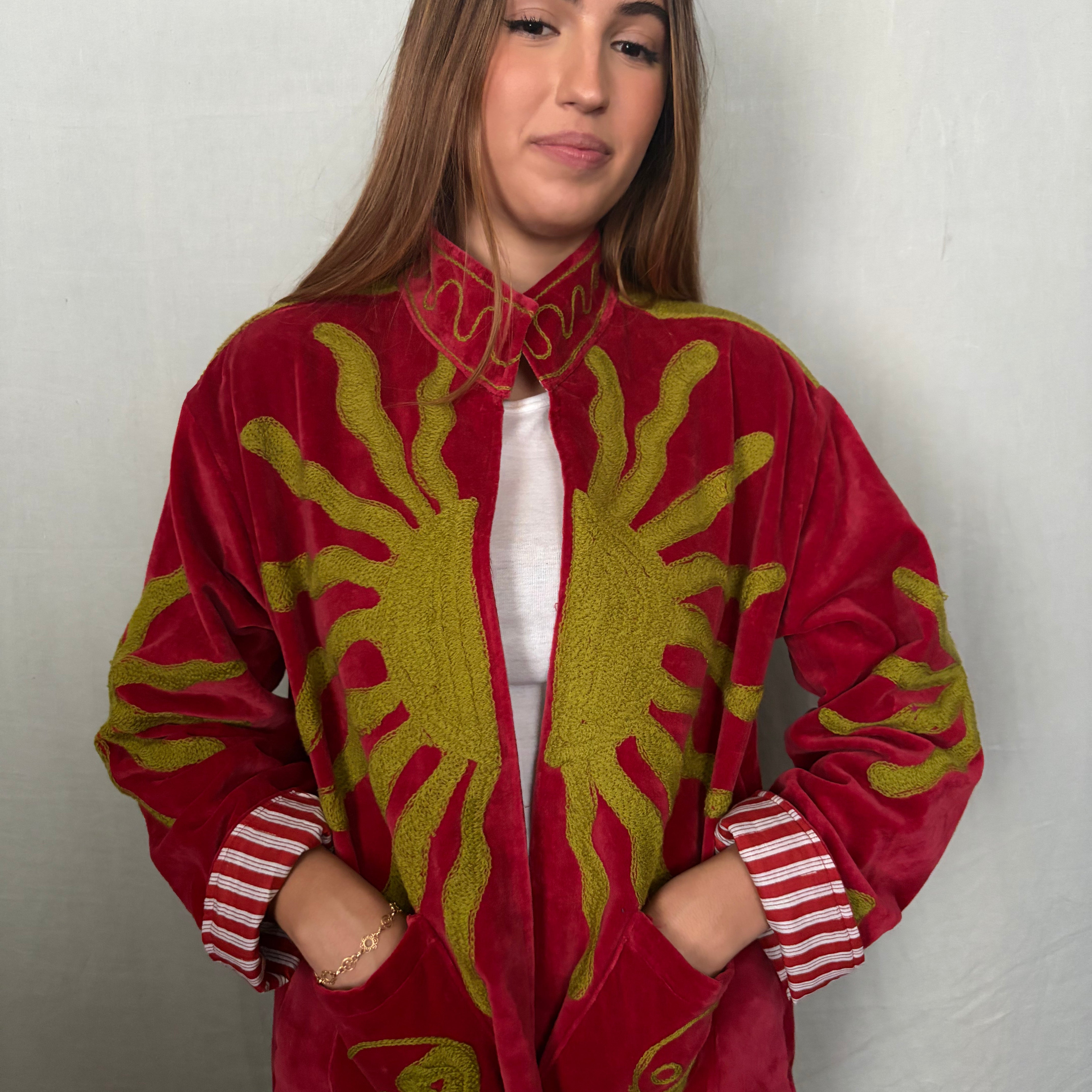 Suzani Velvet Jacket Short - Sun
