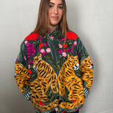 Suzani Velvet Jacket Short -Tigers