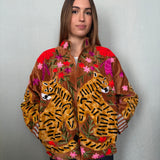 Suzani Velvet Jacket Short -Tigers