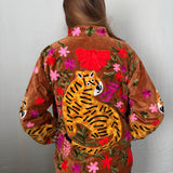 Suzani Velvet Jacket Short -Tigers