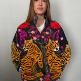 Suzani Velvet Jacket Short -Tigers