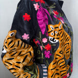 Suzani Velvet Jacket Short -Tigers