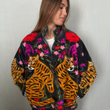 Suzani Velvet Jacket Short -Tigers
