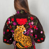 Suzani Velvet Jacket Short -Tigers