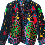 Suzani Velvet Jacket Short - Peacock