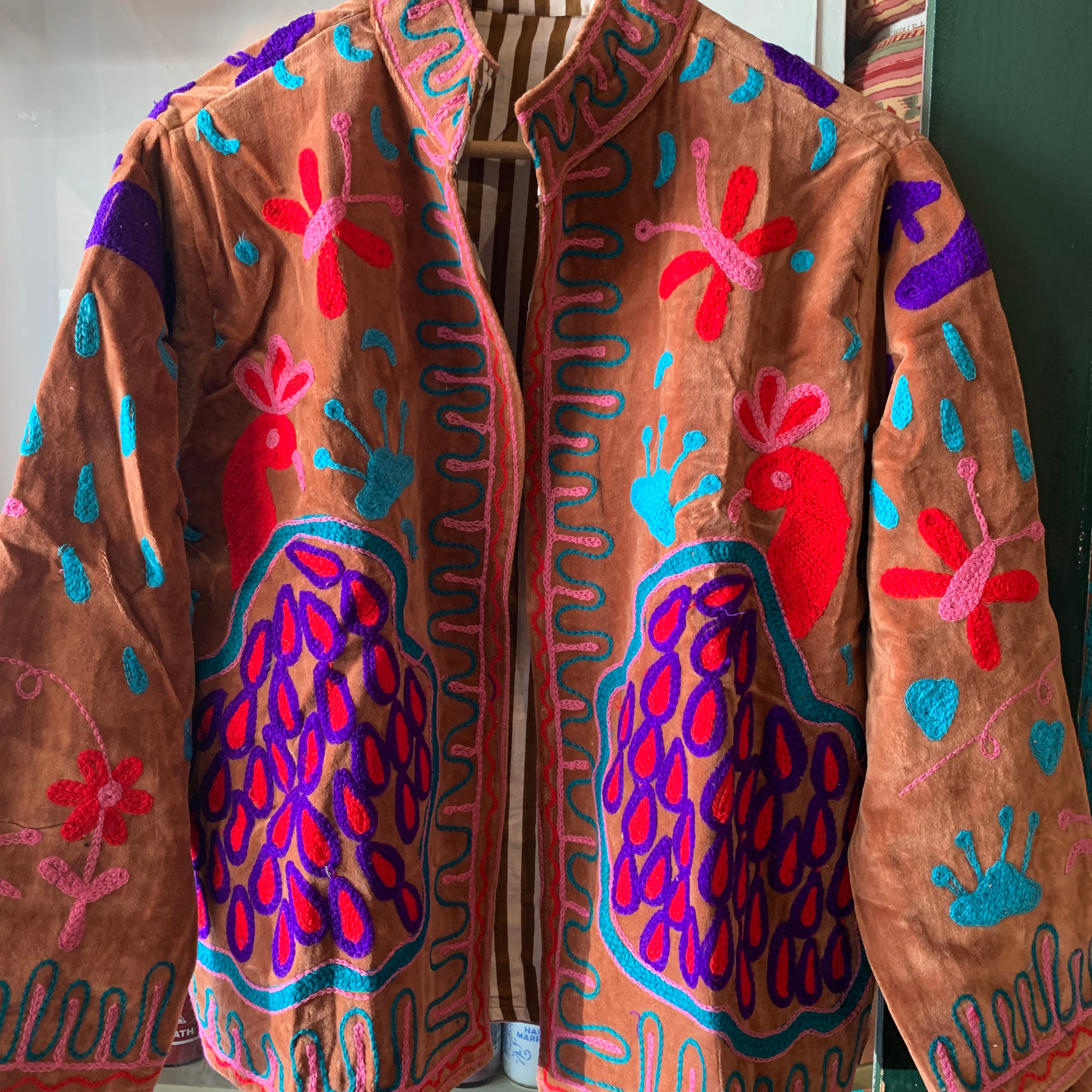 Suzani Velvet Jacket Short - Peacock