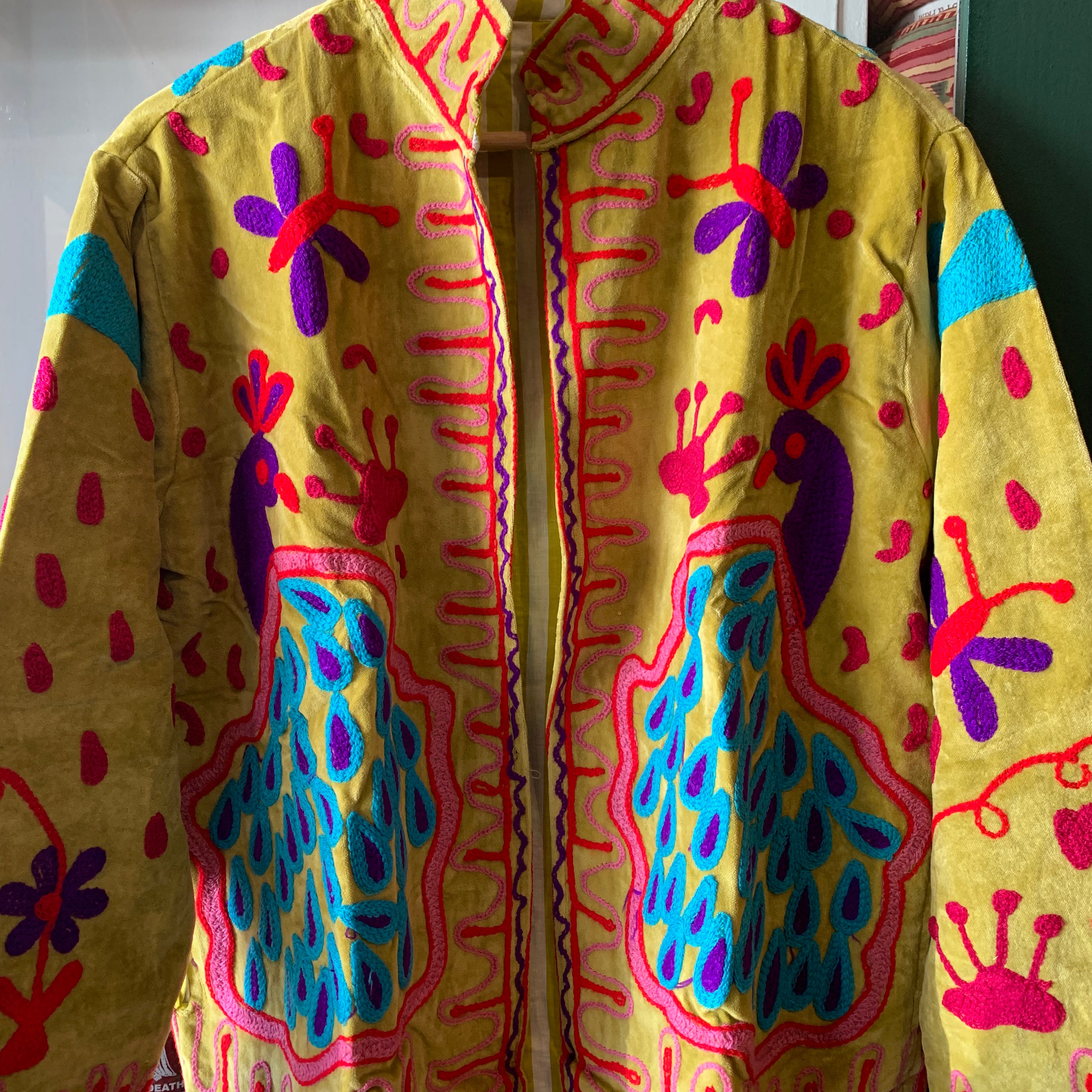 Suzani Velvet Jacket Short - Peacock