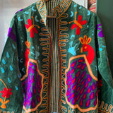 Suzani Velvet Jacket Short - Peacock