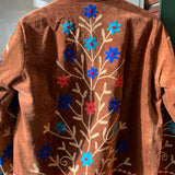 Suzani Velvet Jacket Short - Flowers