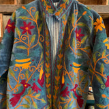 Suzani Velvet Jacket Short - Woodpeckers