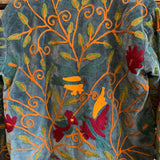 Suzani Velvet Jacket Short - Woodpeckers