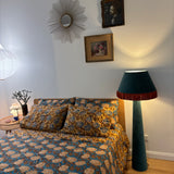 Hand Block Printed Bedding-Teal Hydrangea