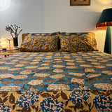 Hand Block Printed Bedding-Teal Hydrangea
