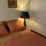 Hand Block Printed Bedding- Pink and Sand Stripe