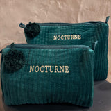 Nocturne Velvet cosmetic Bag - Emerald