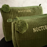 Nocturne Velvet cosmetic Bag - Moss Green