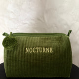 Nocturne Velvet cosmetic Bag - Moss Green