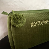 Nocturne Velvet cosmetic Bag - Moss Green