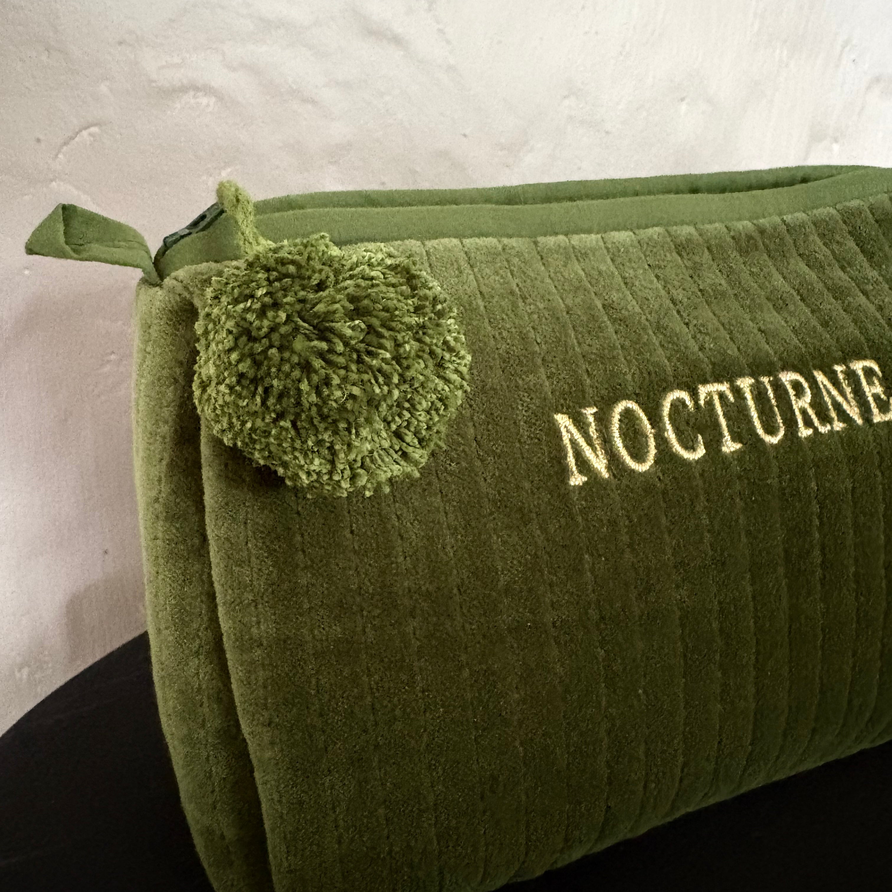 Nocturne Velvet cosmetic Bag - Moss Green