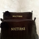 Nocturne Velvet cosmetic Bag - Ebony