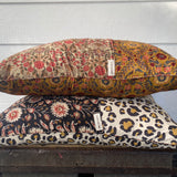 Patchwork Pillowcase - Mustard and Pink Flowers