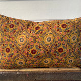 Patchwork Pillowcase - Mustard and Pink Flowers