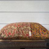 Patchwork Pillowcase - Mustard and Pink Flowers