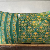 Patchwork Pillowcase - Dark Green & Tulips