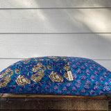 Patchwork Pillowcase - Blue & Olive Flowers