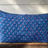 Patchwork Pillowcase - Blue & Olive Flowers