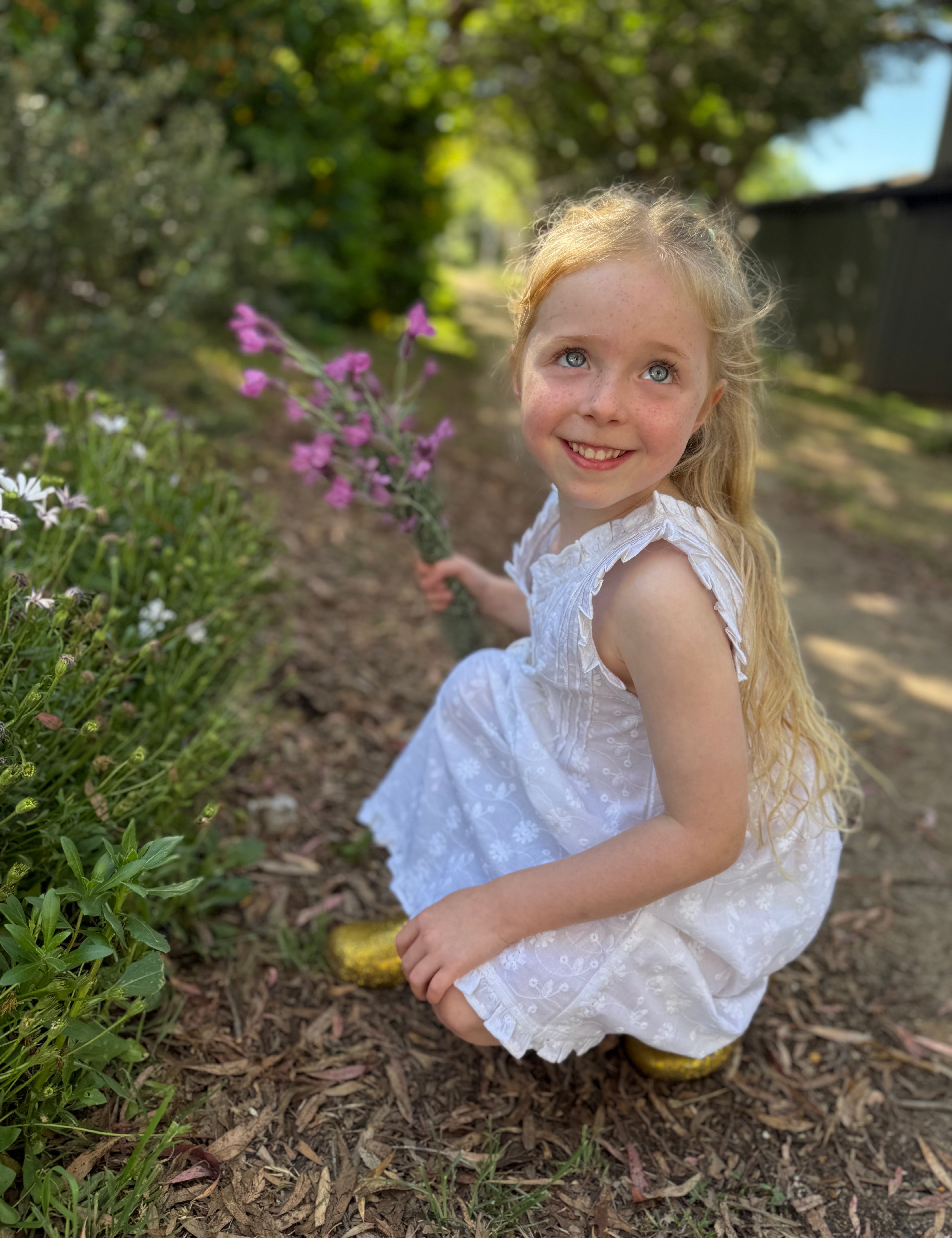 Marigold Embroidered Organic Cotton Nightie Children