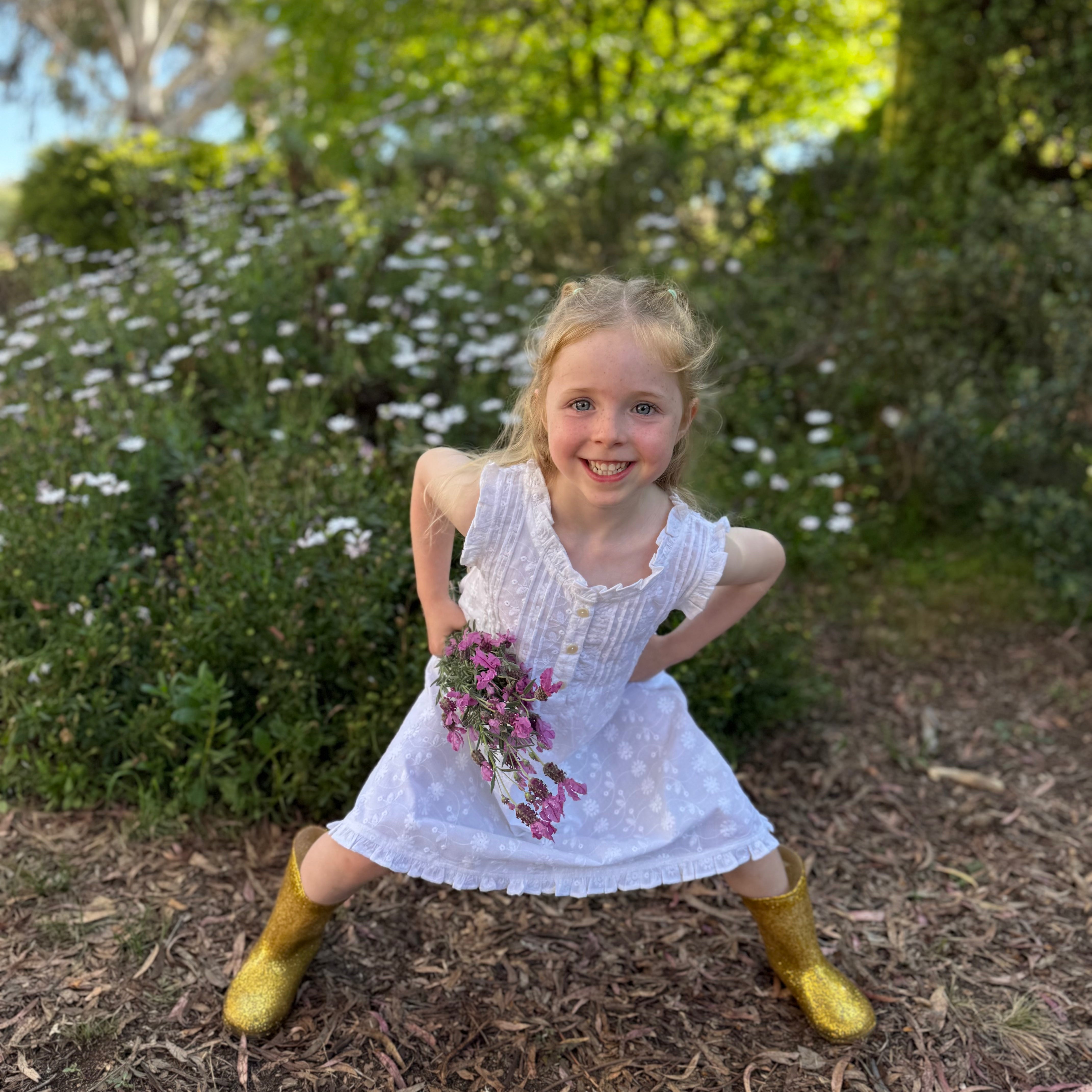 Marigold Embroidered Organic Cotton Nightie Children