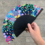 Sista & Co Fan - Kasey Rainbow Electric Leopard Medium Fan