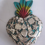 Mexican Heart with Miracle Milagros Turquoise