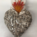 Mexican Heart with Miracle Milagros White