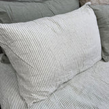 Basic Desert Sage Stripe Linen Pillowcase - Set of 2