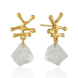 Nuria Earrings Raw Crystal Clear