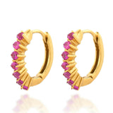 Paige Huggie Earrings - Ruby