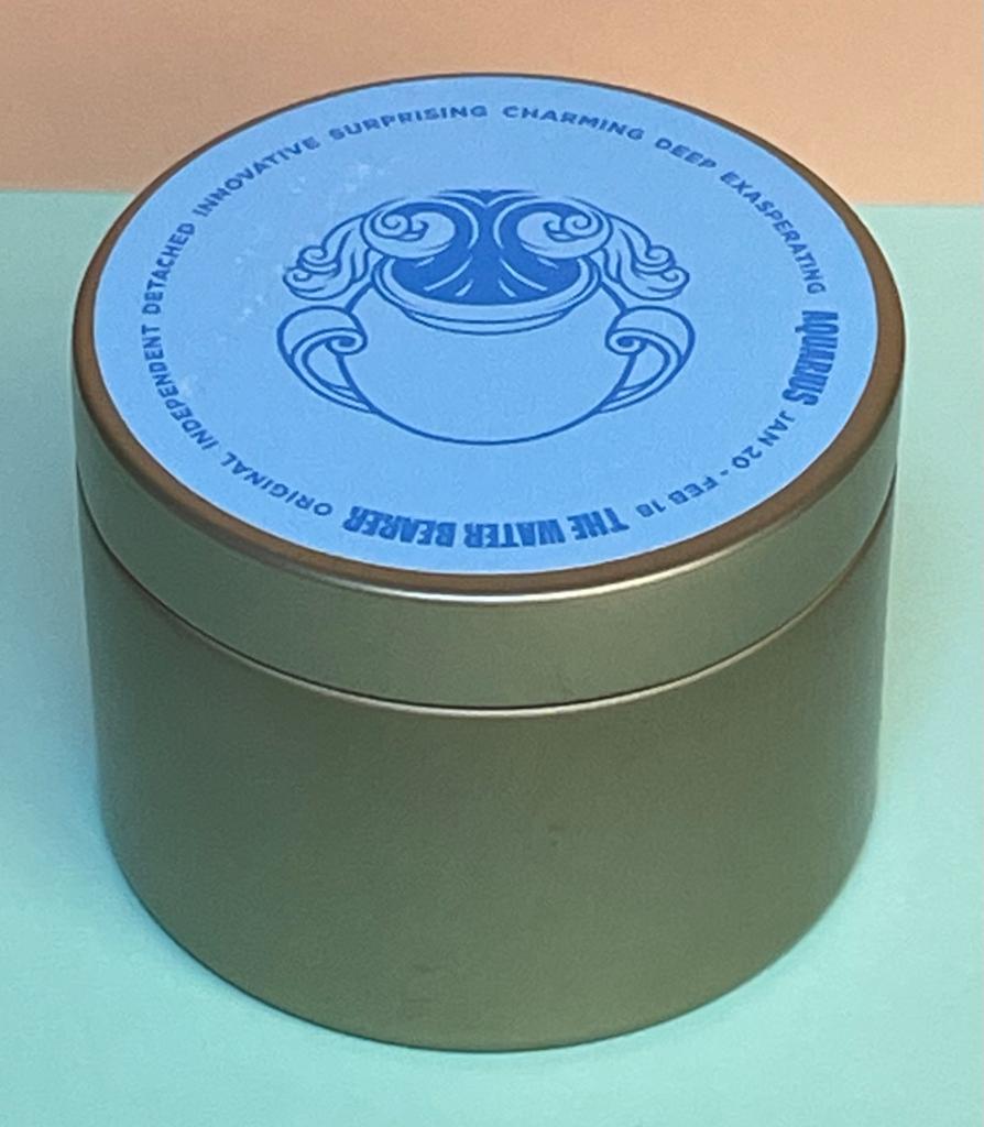 Zodiac Candle  Tinny- Aquarius - Gaudy & Prim