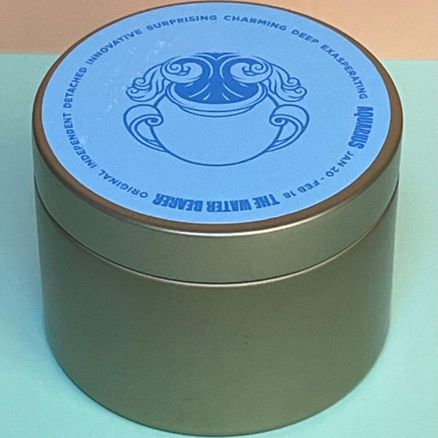 Zodiac Candle  Tinny- Aquarius - Gaudy & Prim