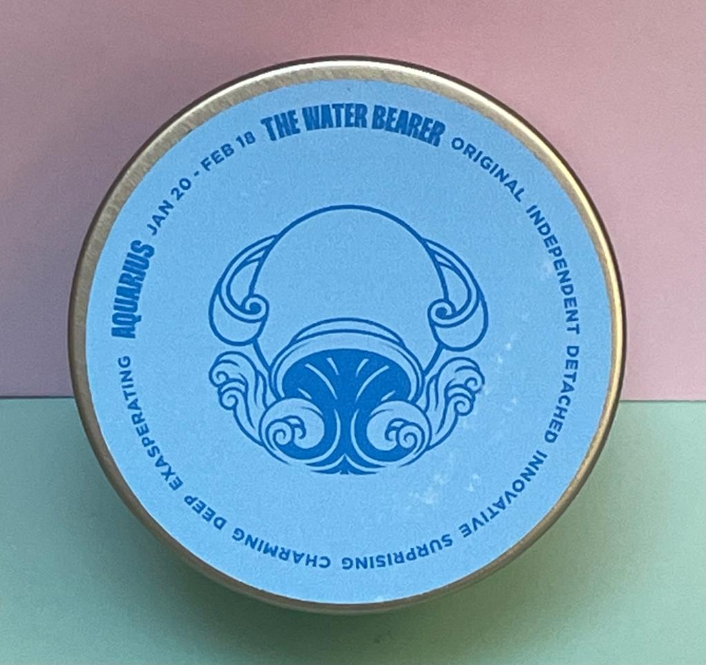 Zodiac Candle  Tinny- Aquarius - Gaudy & Prim