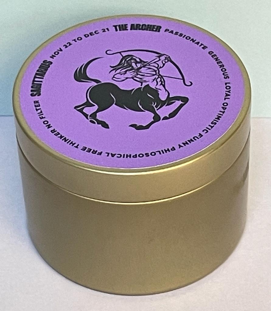 Zodiac Candle Tinny - Sagittarius - Gaudy & Prim