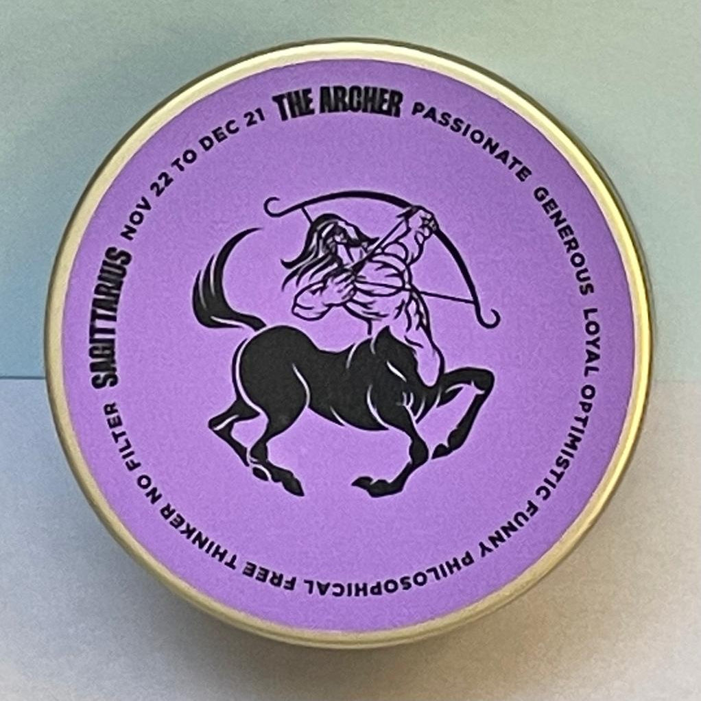 Zodiac Candle Tinny - Sagittarius - Gaudy & Prim