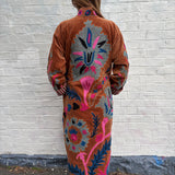 Suzani Velvet Jacket -Long - Botanical (Style 4 )