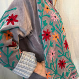 Suzani Velvet Jacket Short - Flowers