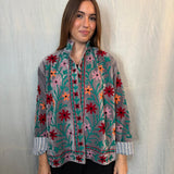 Suzani Velvet Jacket Short - Flowers