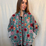 Suzani Velvet Jacket Short - Flowers